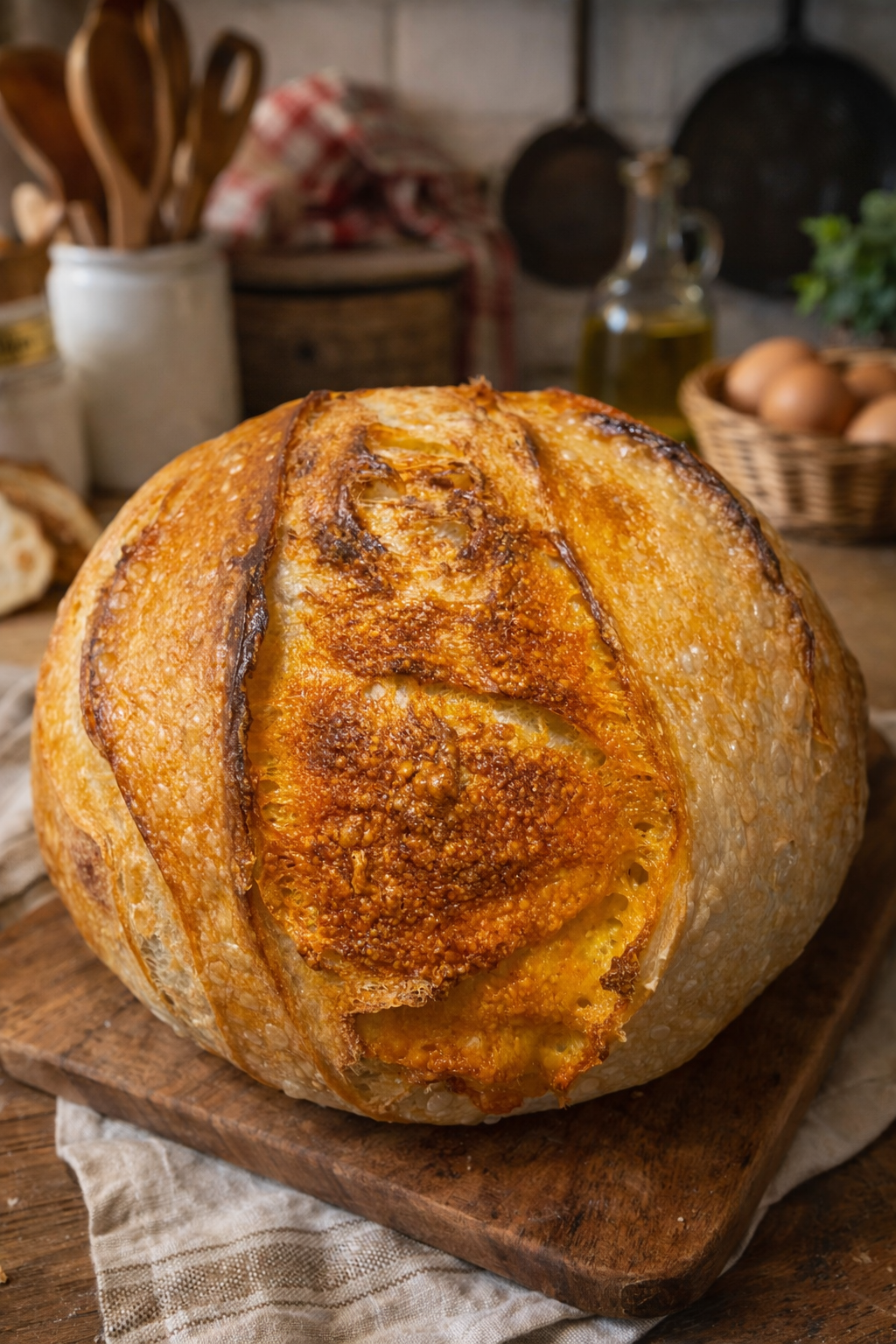 Garlic & Parmesan Sourdough Bread
